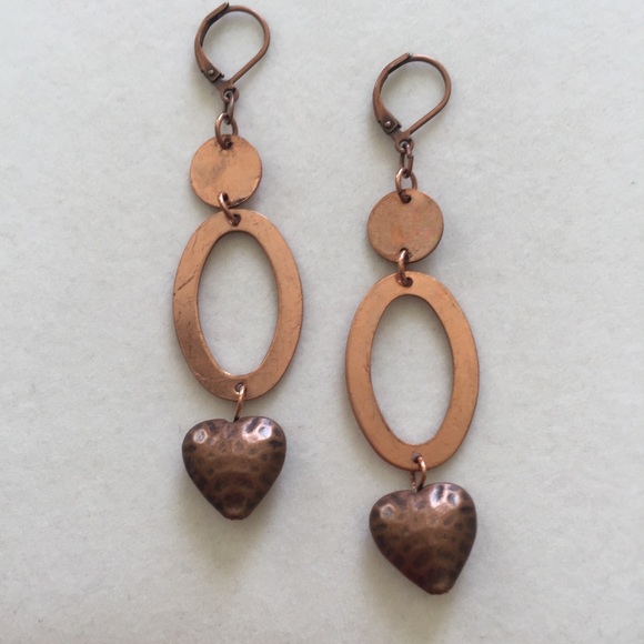 Distressed Copper earrings, Handmade and N…